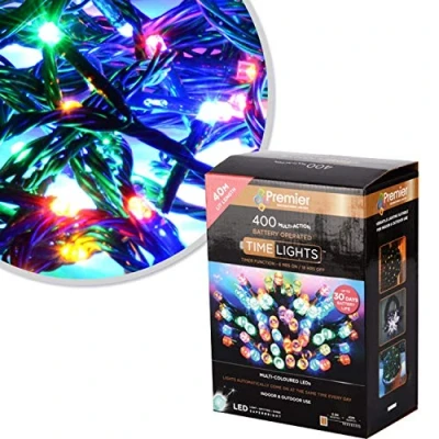 Image of 2X400 Multi Coloured Action Battery Operated LED with Timer
