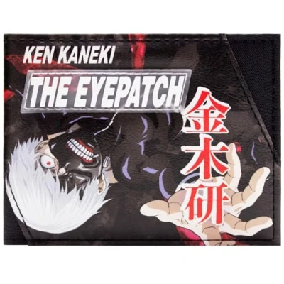 Image of Tokyo Ghoul Ken Kaneki The Eyepatch Wallet Bi Fold ID &amp; Card Holder, Black
