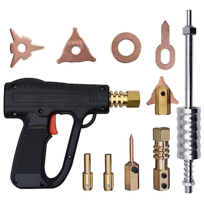 Image of vidaXL Dent Puller Welder Kit: 20 Piece Paintless Spot Welding Tool Set for Car Bodywork, Carbon Steel Slide Hammer, Versatile Repair Tools
