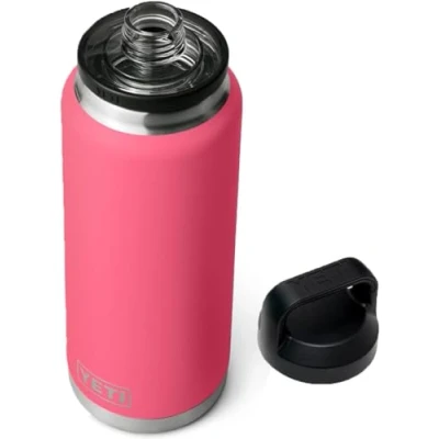 Image of YETI Rambler Bottle Chug, Vaccum Insulated Stainless Steel with Chug Cap, Tropical Pink, 36 oz (1065 ml)