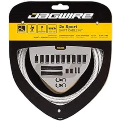 Image of Jagwire 2X Sport Shift Adult Unisex Cable and Sheath Kit, White, One Size