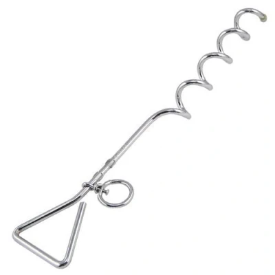 Image of Accessotech Corkscrew Ground Spike Tie Out Stake Tether Dog/Animal Spiral Tent Gazebo Anchor