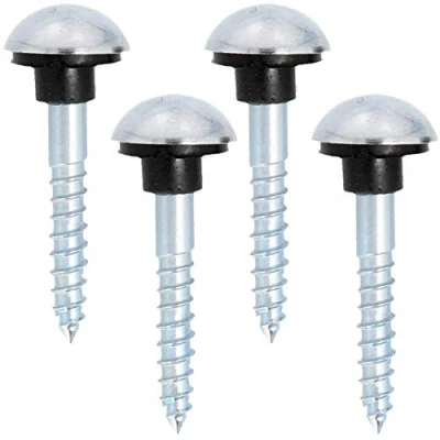 Image of 4X Polished Chrome Mirror Screws 8G x 1&quot; Dome Head Cover Cap Wall Fixings Bathroom