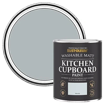Image of Rust Oleum Blue Kitchen Cupboard Paint in Matt Finish Marcella 750ml