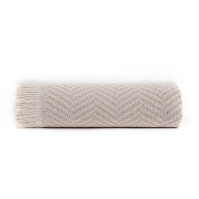 Image of Todocama Multipurpose Sofa Quilt, Foulard Blanket, Plaid for Bed, Cover, Jarapas, Made in Spain, Herringbone. (125 x 180 cm, Sand Beige).