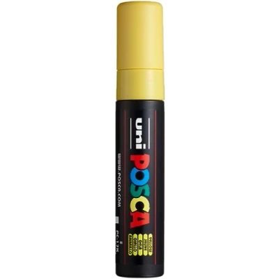 Image of Uni Posca Marker PC 17K Paint Glass Pen Broad Chisel Tip 15mm Yellow