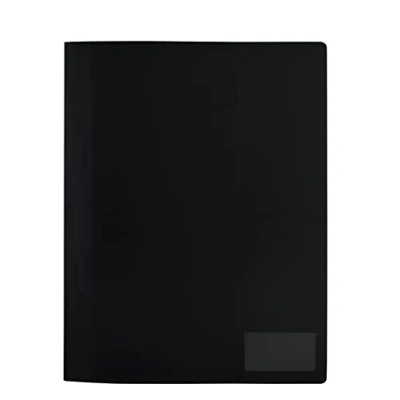 Image of HERMA 19487 File Folder A4 Translucent Black, Pack of 3, Plastic with Labelling Label, Slip Pocket &amp; Metal Staple Tongue, Sturdy Set for School and Office