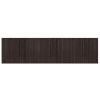 Image of vidaXL Bamboo Rug Floor Mat 80x300cm Dark Brown Rectangular Area Carpet Anti Slip, Water Resistant for Living Room, Hallway