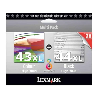 Image of Lexmark No 43XL And 44XL Ink Cartridge Colour Black Combo pack