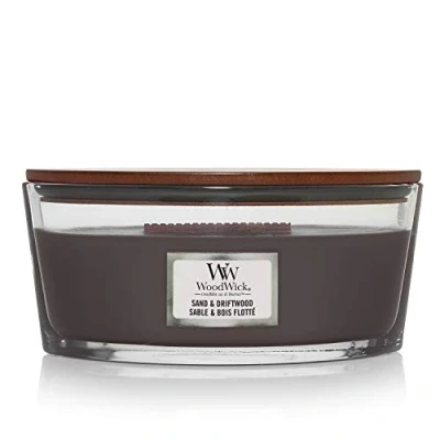 Image of WoodWick Scented Candle Ellipse Sand &amp; Driftwood 9 cm / 19