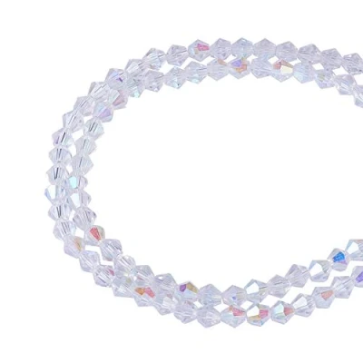 Image of NBEADS 10 Strands of 4mm Imitate Austrian Crystal Faceted Glass Beads Bicone Ab Color Plated for Necklace Earrings Jewelry Making Decoration