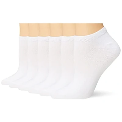 Image of HUE Women&#039;s Supersoft No Show Liner Socks 6 Pair Pack, Assorted, White, One Size