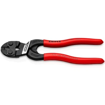 Image of Knipex CoBolt® S Compact Bolt Cutters with recess in the cutting edge black atramentized, plastic coated 160 mm (self service card/blister) 71 31 SB