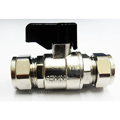 Image of CHROME BOLOFIX 15MM LEVER THUMB TURN **FULL BORE** ISOLATING SERVICE VALVE