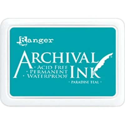 Image of Ranger Archival Ink Pad Paradise Teal, Turquoise,6.9 x 9.8 1.8 cm
