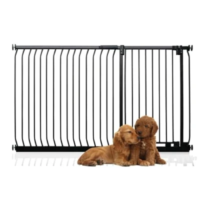 Image of Bettacare Extra Tall Elite Dog Gate, 171cm 180cm, Matt Black, 96.8cm in Height, Pressure Fit Pet Gate for and Puppy, Barrier, Easy Installation