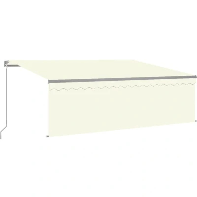 Image of vidaXL Manual Retractable Awning with Blind 4x3m Cream
