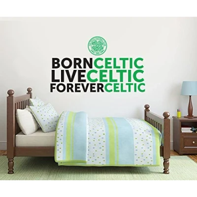 Image of Official Celtic Football Club &#039;Born Live Forever&#039; Wall Sticker Decal Vinyl Mural (120cm (W) x 90cm (H))