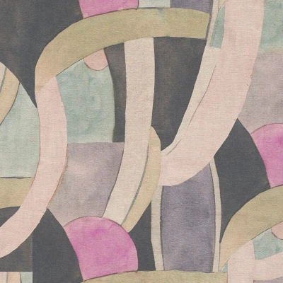 Image of Graphic wallpaper wall Profhome 782142 hot embossed non woven smooth with abstract pattern matt beige anthracite pink pastel blue 5,33 m2