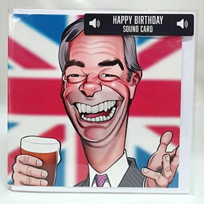 Image of Nigel Farage Greeting Sound Card by Really Wild Cards