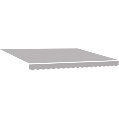 Image of vidaXL Manual Retractable Awning with LED Light Grey 400x350 cm
