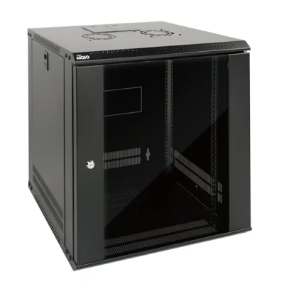 Image of Tecmojo 12U Wall Mount Server Cabinet IT Network Rack Enclosure Lockable Door and Side Panels Black, Standard Glass Door, 17.7inch Depth, for 19 Equipment, A/V Devices (12U Door)