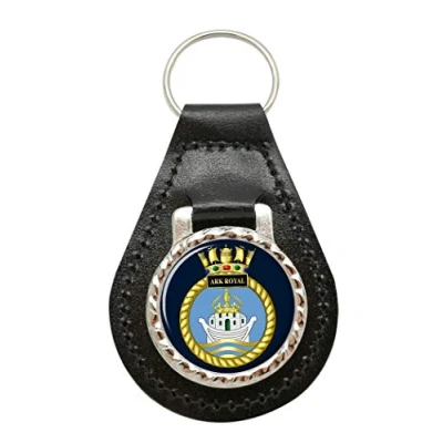 Image of HMS Ark Royal, Royal Navy Leather Key Fob