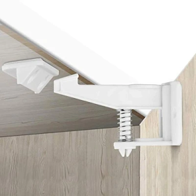 Image of Child Safety Locks, 12 Pack Cupboard Invisible and Unlocked Design, No Tools or Drilling Needed, Baby Cabinet Locks for Kitchen Cabinets Drawers Latches (White)