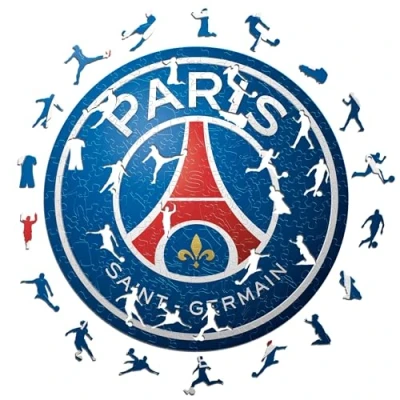 Image of Iconic Puzzles, 100% eco sustainable wooden puzzle with official license PSG Logo, size S, 150 pieces
