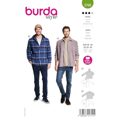Image of Burda Style Sewing Pattern Men&#039;s Jacket Lined Sizes 48 58