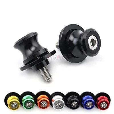 Image of Swingarm Spools Sliders For Kawasaki Z650 Z800 Z900 Z1000 Z1000SX ZX6R ZX10R Ninja 650 Motorcycle Rear Stand Bobbins Screw Bolt 8mm (Black)