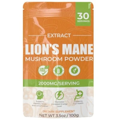 Image of Lion&#039;s Mane Mushroom Powder Premium Natural Supplement for Cognitive Health and Immune Support