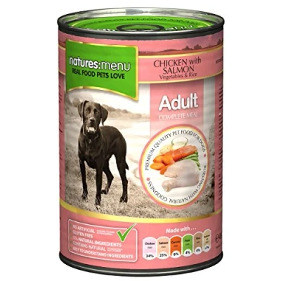 Image of Nature&#039;s Menu Dog Food Chicken and Salmon 12x400g