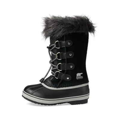 Image of Sorel Youth JOAN OF Arctic WP Unisex Winter boots for kids, Size: 13K, Black/dove Leather/synthetics