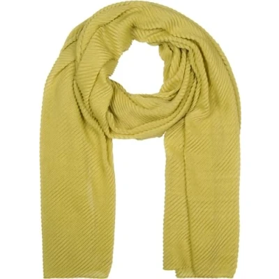 Image of styleBREAKER Women&#039;s Scarf Plain with finely creped surface, lightweight fabric, pleated, pleated folds 01016107, Colour:Kiwi green