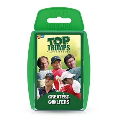 Image of Top Trumps golfers Classics Card Game, Play with 30 of the greatest including Seve Ballesteros, Betsy King, Tiger Wood, Ben Hogan, discover new PGA and LPGA facts, 2+ game for ages 8+