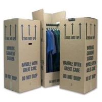 Image of 5 Tall Wardrobe Boxes Removal Garment Carriers strong double wall cardboard