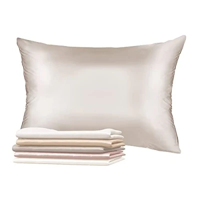 Image of 1x Silk Pillowcase Silver Grey, 19 Momme Weight for Pillow 40 x 80 cm 100% Mulberry Double Sided Sold Individually Pillowcases Hair and Skin Anti Age, Bed Bug