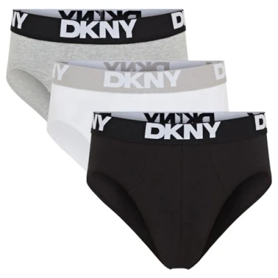 Image of DKNY Mens Kelso Briefs, Black/White/Grey, L UK