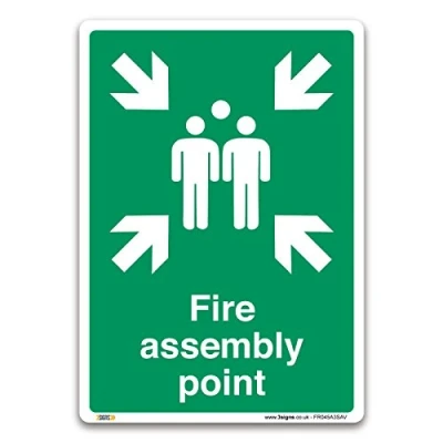Image of Fire assembly point Sign A3 Self adhesive Vinyl Action Safety
