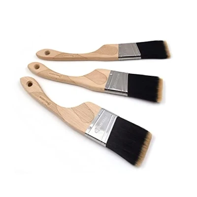 Image of ROLLINGDOG 3PC Angled Paint Brushes Set with Ergonomic Wooden Handle, Perfect for Wall, Ceiling, Cutting in Painting(1.5&quot;, 2&quot;, 2.5&quot;)