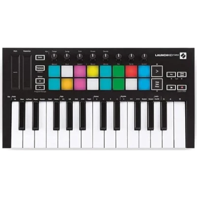 Image of Novation Launchkey Mini [MK3] — Portable 25 Key, USB, MIDI Keyboard Controller with DAW Integration. Fixed Chord Mode and Arpeggiator for Music Production