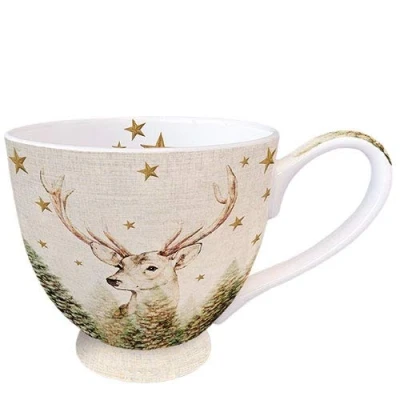Image of Ambiente Fine Bone China Christmas Mug 0.45 L Stag Ulvar