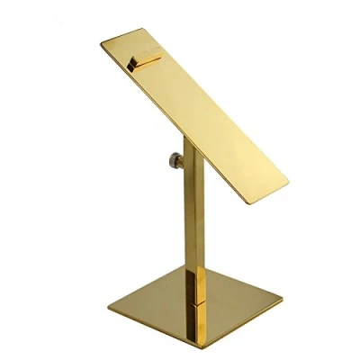Image of Gold Mirror Surface Stainless Steel Adjustable Shoes Display Stand Holder Racks