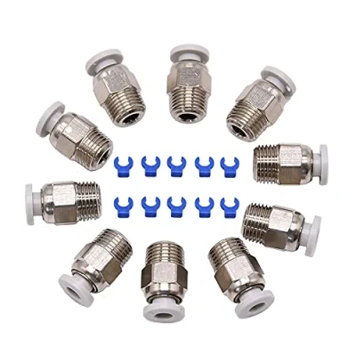 Image of Creativity PC4‑M10 Straight Pneumatic Push Fitting Connector for E3D V6 Long Distance Bowden Extruder Compatible with Ender3/ CR10 3D Printer 10PCS