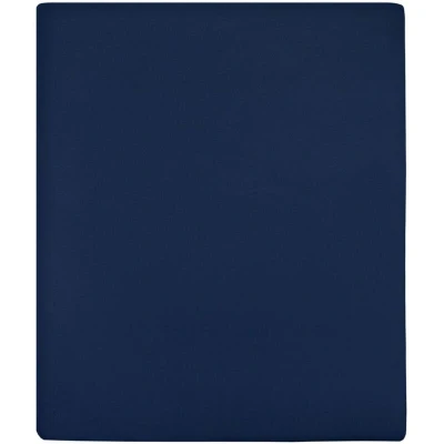 Image of vidaXL Jersey Fitted Sheets 2 pcs Navy Blue 160x200 cm Cotton