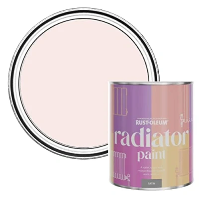 Image of Rust Oleum Pink Heat Resistant Radiator Paint in Satin Finish China Rose 750ml