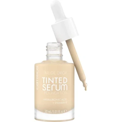 Image of Catrice Nude Drop Tinted Serum Foundation, No. 001N, Nude, Long Lasting, Mattifying, Natural, for Sensitive Skin, Vegan, Oil Free, Perfume, No Alcohol, Pack of 1 (30 ml)