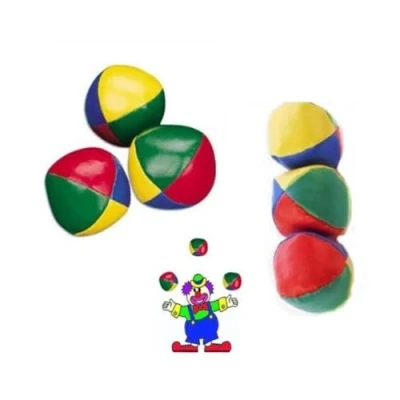 Image of The Home Fusion Company Set Of 3 Traditional Juggling Balls Multi Coloured Clown &amp; Circus Style