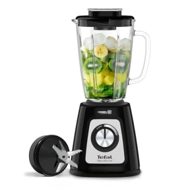 Image of Tefal Blendforce II Blender, 2L Glass Jug, 1.25L Effective Capacity, 800W, 4 Removable Powelix Blades, Smoothie Ice Crush, 2 Speeds + Pulse Kitchen Black, BL435840